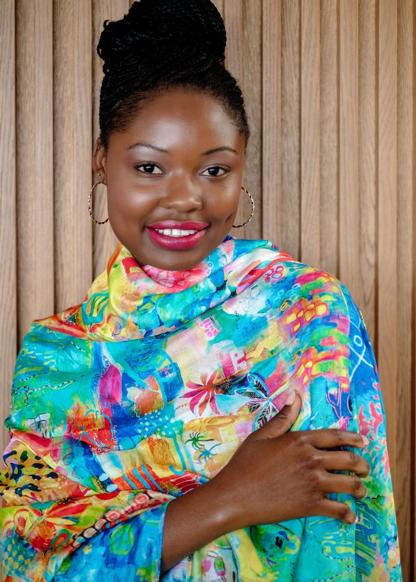 Yellow Kaleidoscope Luxe Scarf/Sarong – Viscose Luxe (111cm x 200cm)