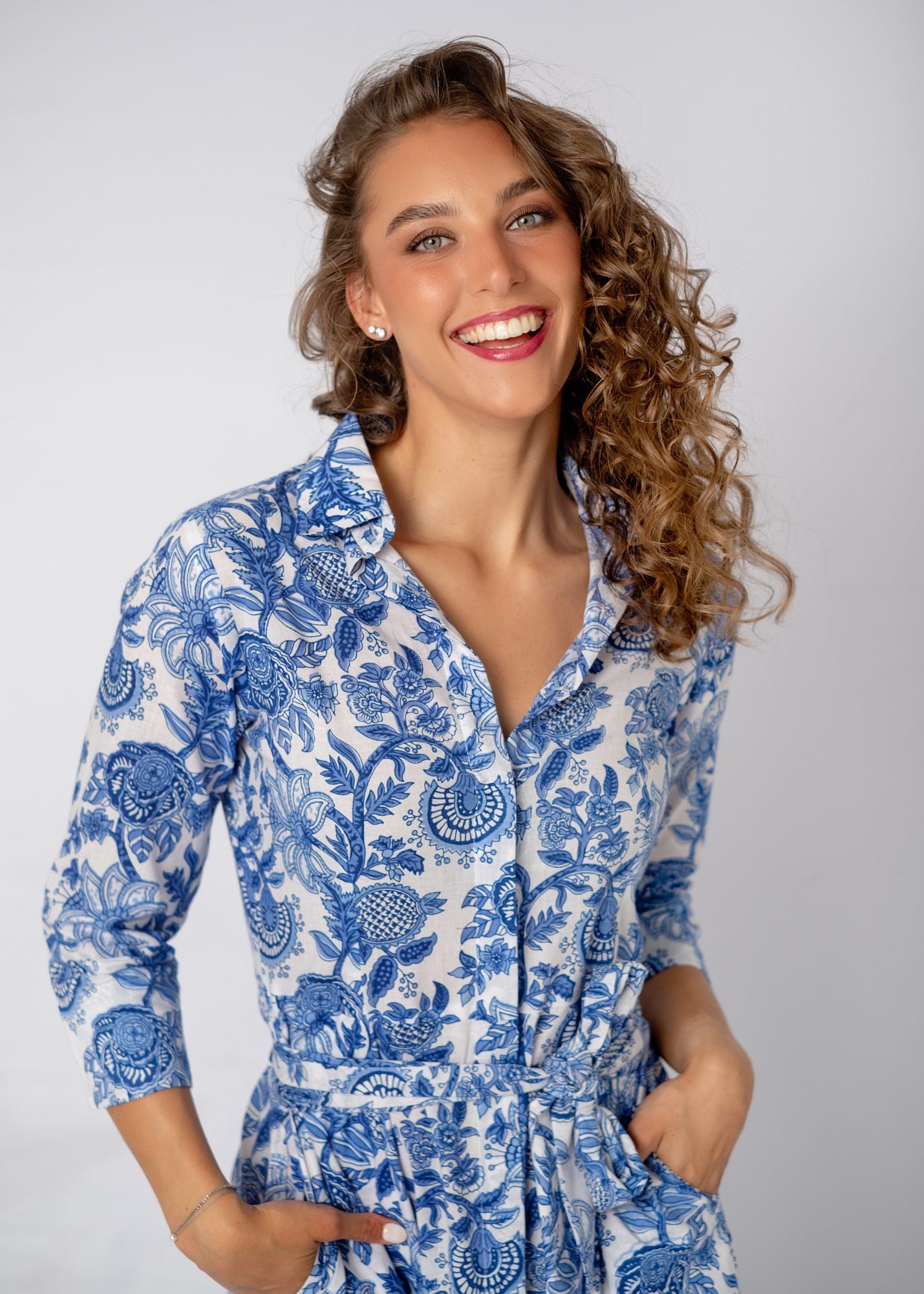 Marigold Dress in Garden Party Blue