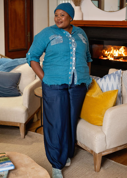 Bling Blouse in Turquoise