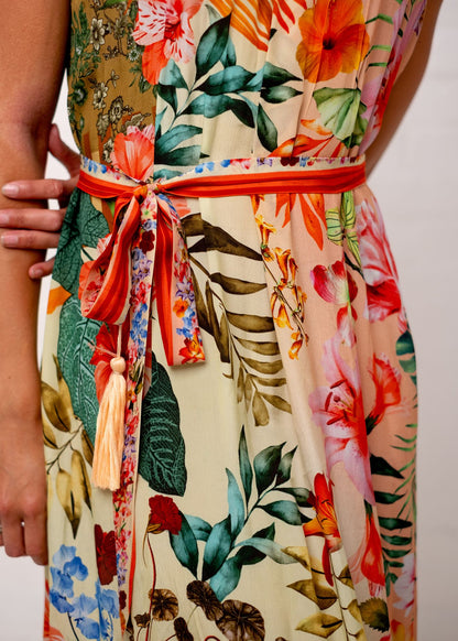 Brooke Dress in Peach Hibiscus
