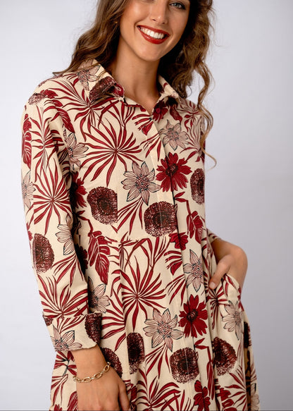 Marigold dress Bordeaux Bloom