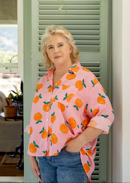 Fleur Shirt in Orange Orchard