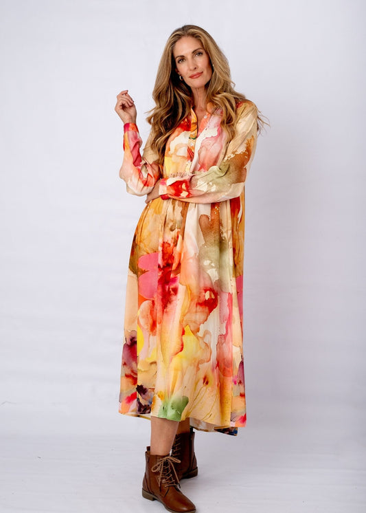 Amal Dress in Autumn Canvas