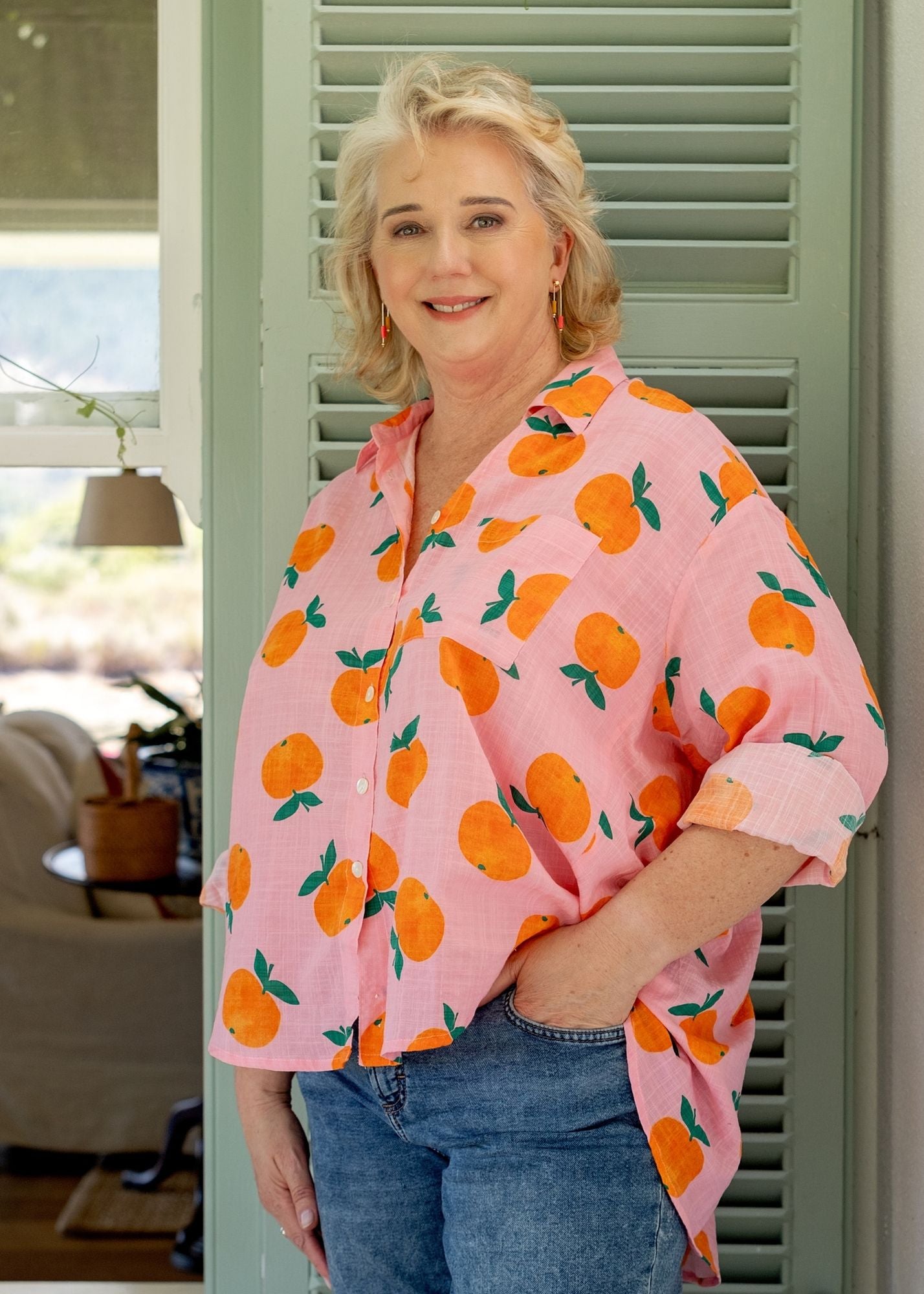 Fleur Shirt in Orange Orchard
