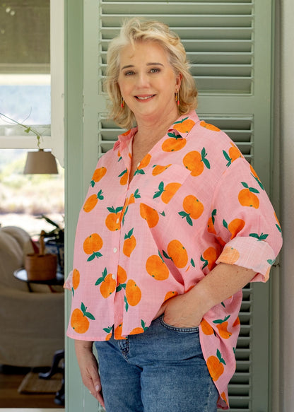 Fleur Shirt in Orange Orchard