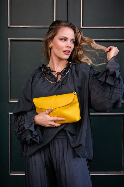 Capri Leather Crossbody Bag – Sunshine Yellow
