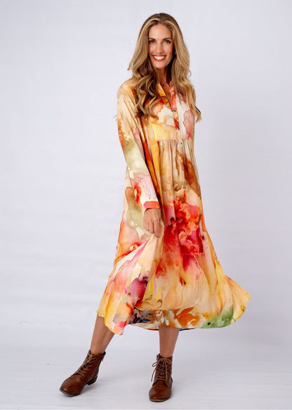 Amal Dress in Autumn Canvas