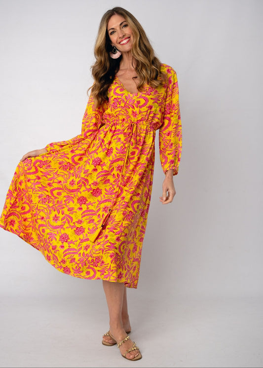 Lily Dress in Marigold Sunrise