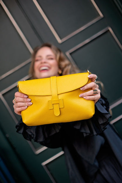 Capri Leather Crossbody Bag – Sunshine Yellow