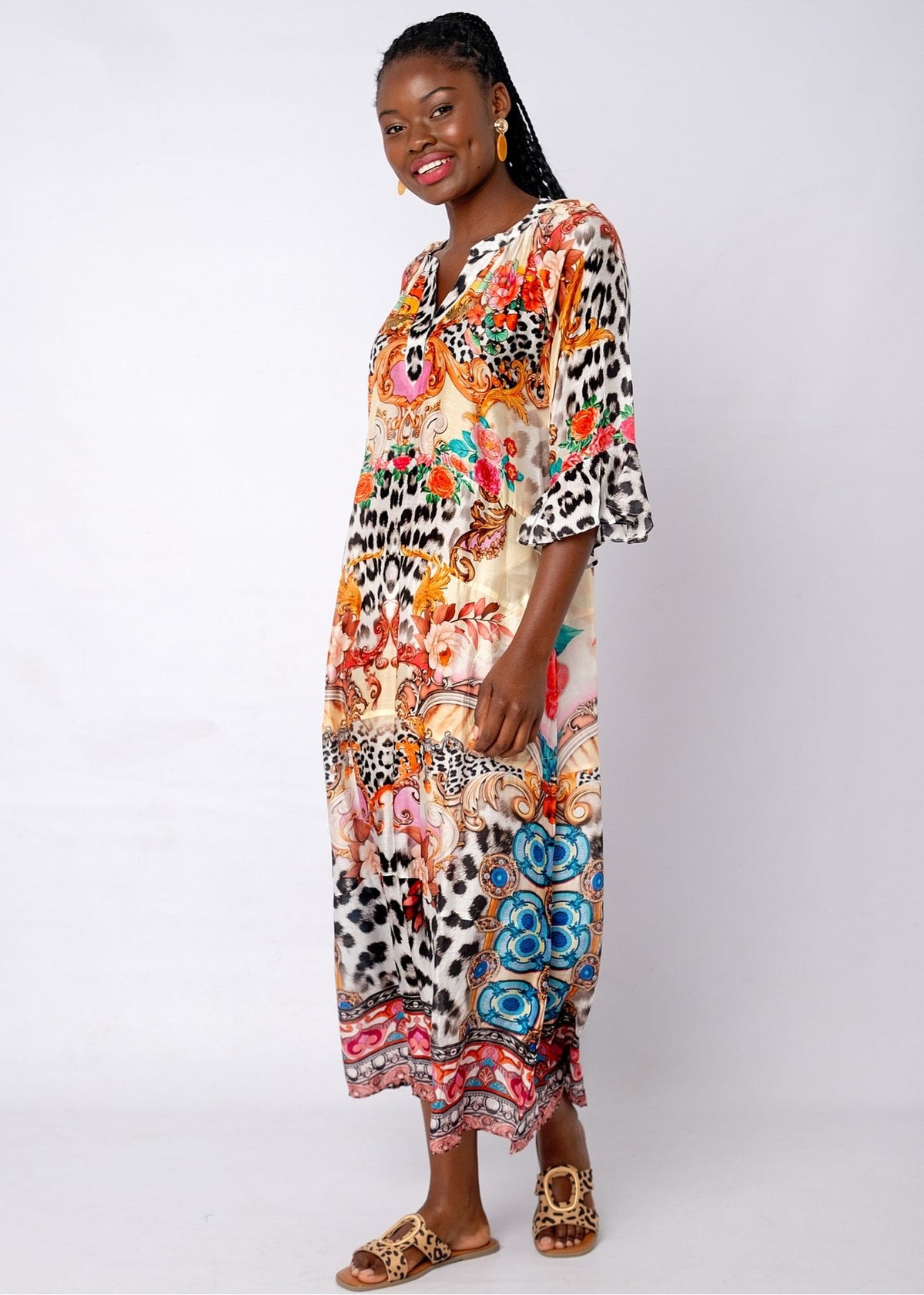 Jubilee Dress in Safari Sunset Blend *With Contrast Frill*