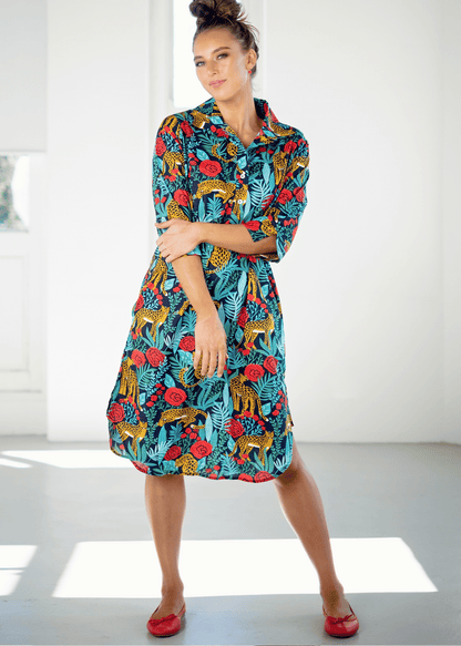 Gaby dress Red Rose Leopard