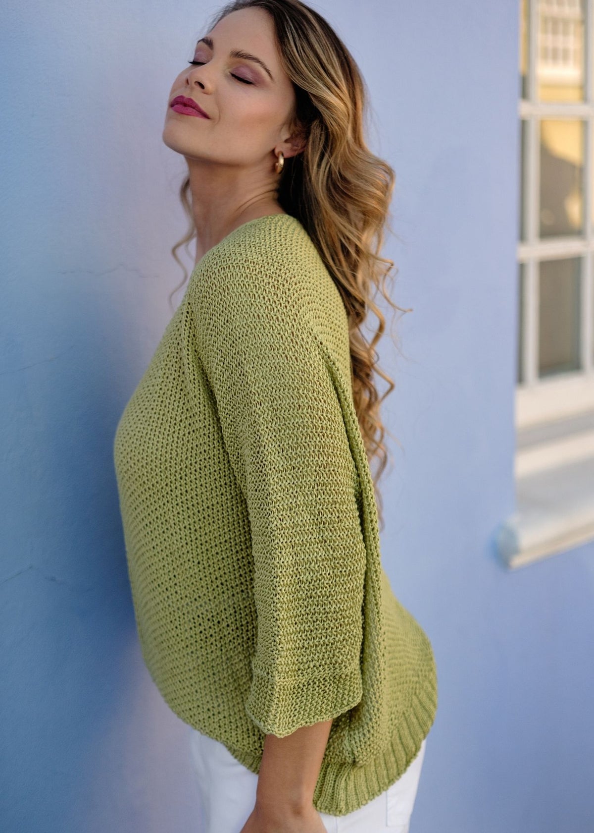 Riviera Summer Knit Top in Olive