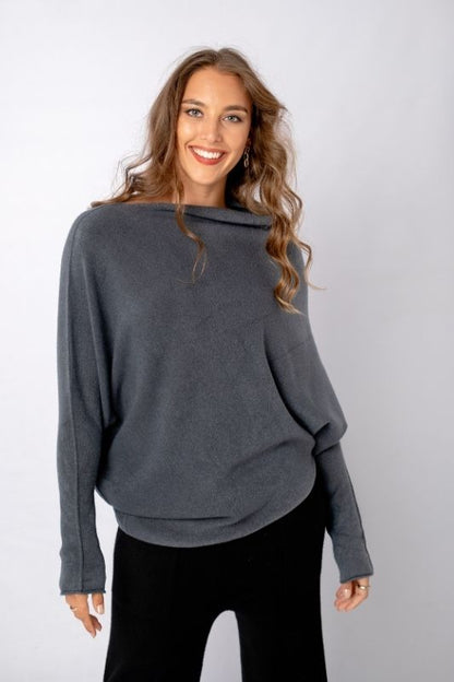 Urban Cozi Asymmetrical Sweater in Grey