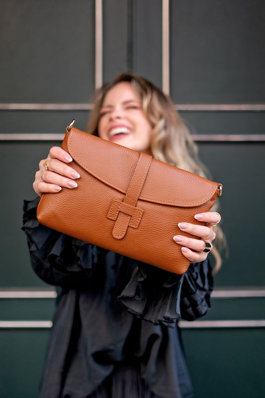 Capri Leather Crossbody Bag – Rich Earth Brown
