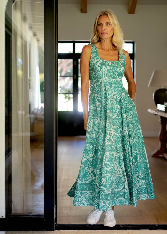 Tam Dress in Teal Floral and Paisley