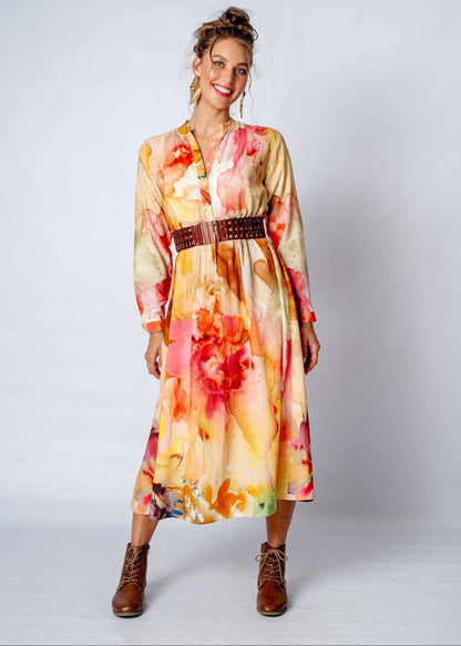 Amal Dress in Autumn Canvas