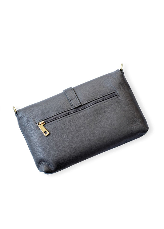 Capri Leather Crossbody Bag – Charcoal