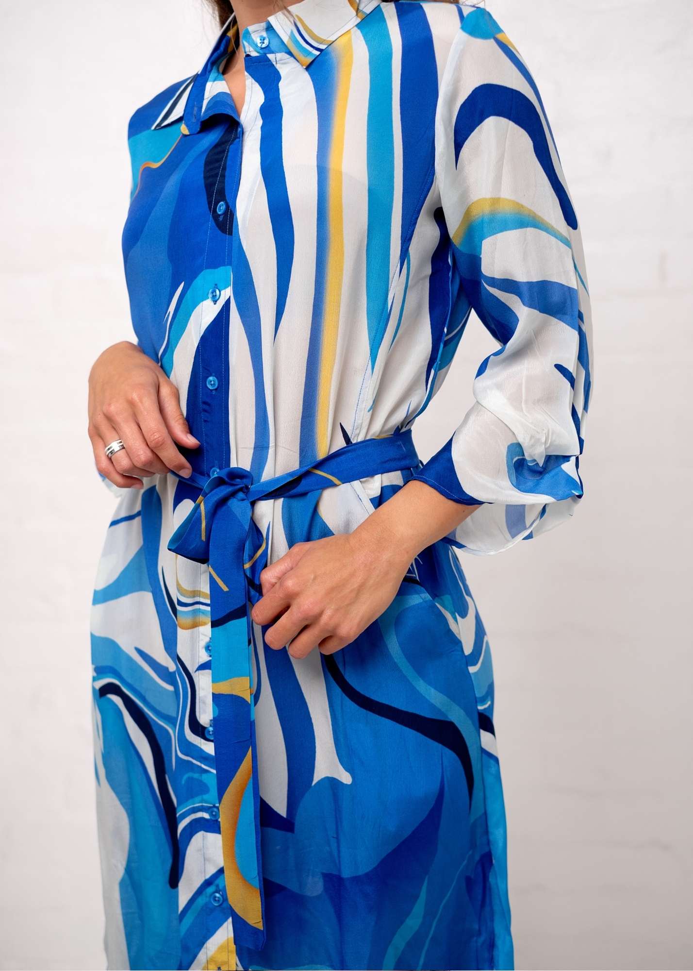 Leila Dress in Blue Rays