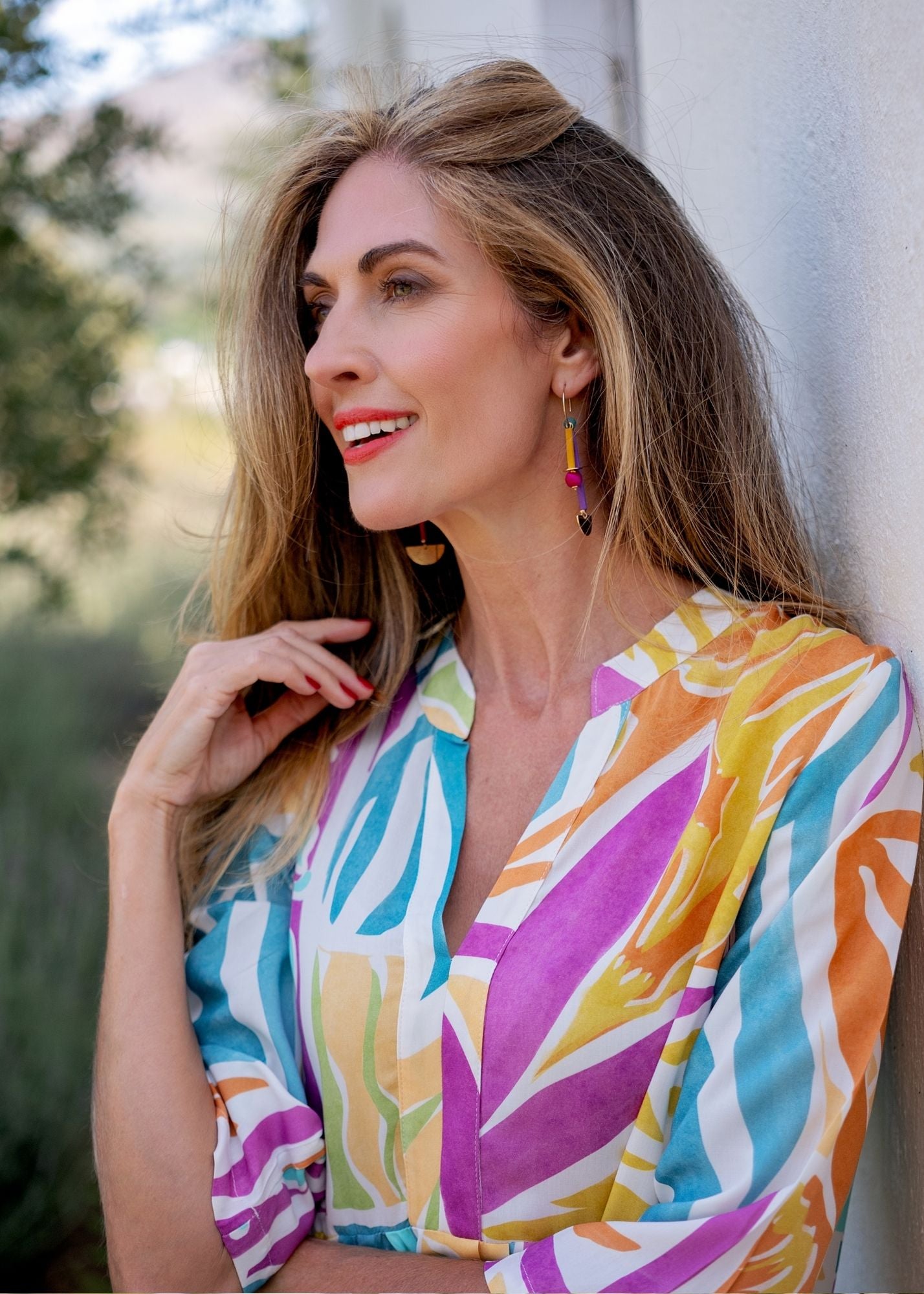 Lee-Ann pleated dress Short, Tropical Breeze