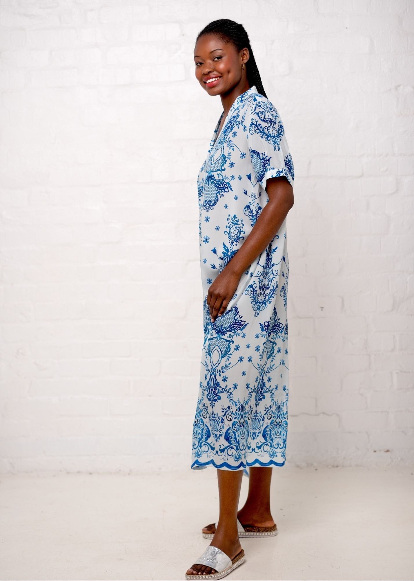 Maxine Dress in Blue Delft