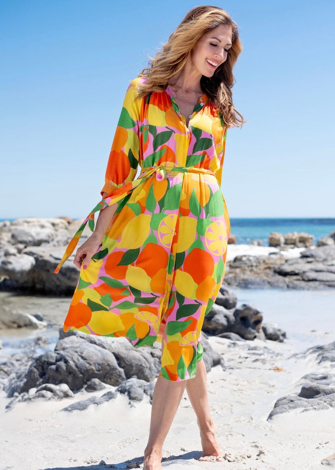 Andrea Dress in Orange citrus