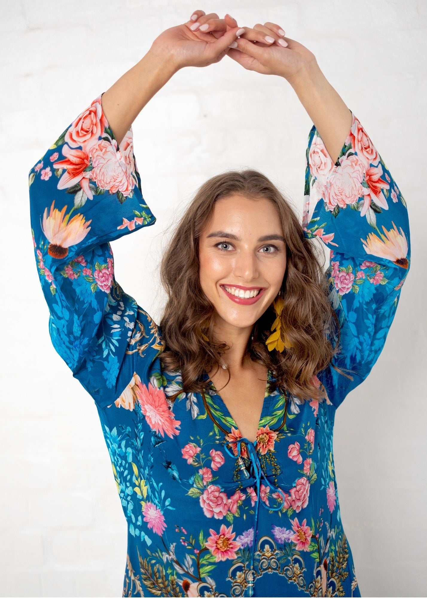 Lanira Dress in Blue Floral