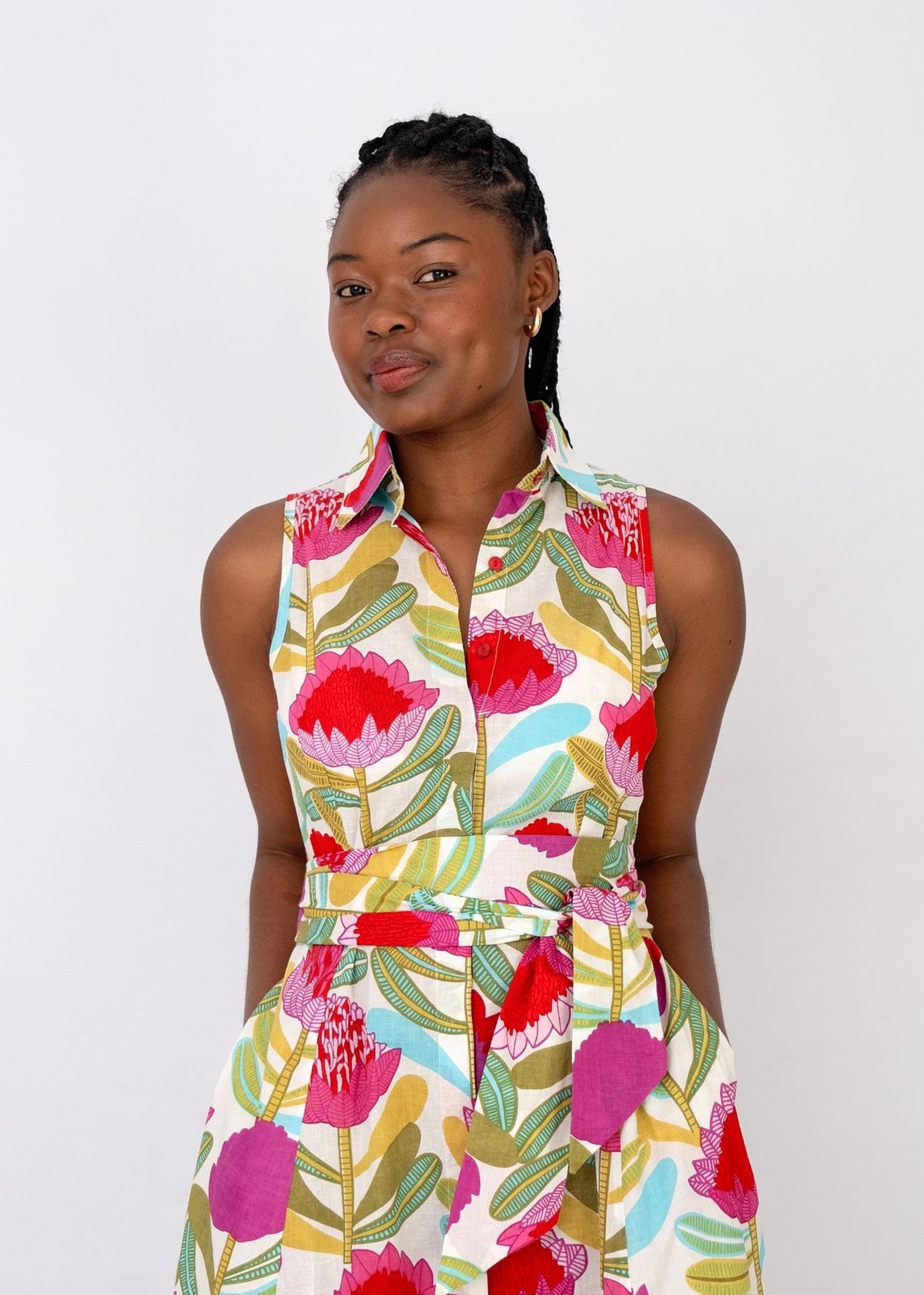 Candy dress in White Protea Tapestry