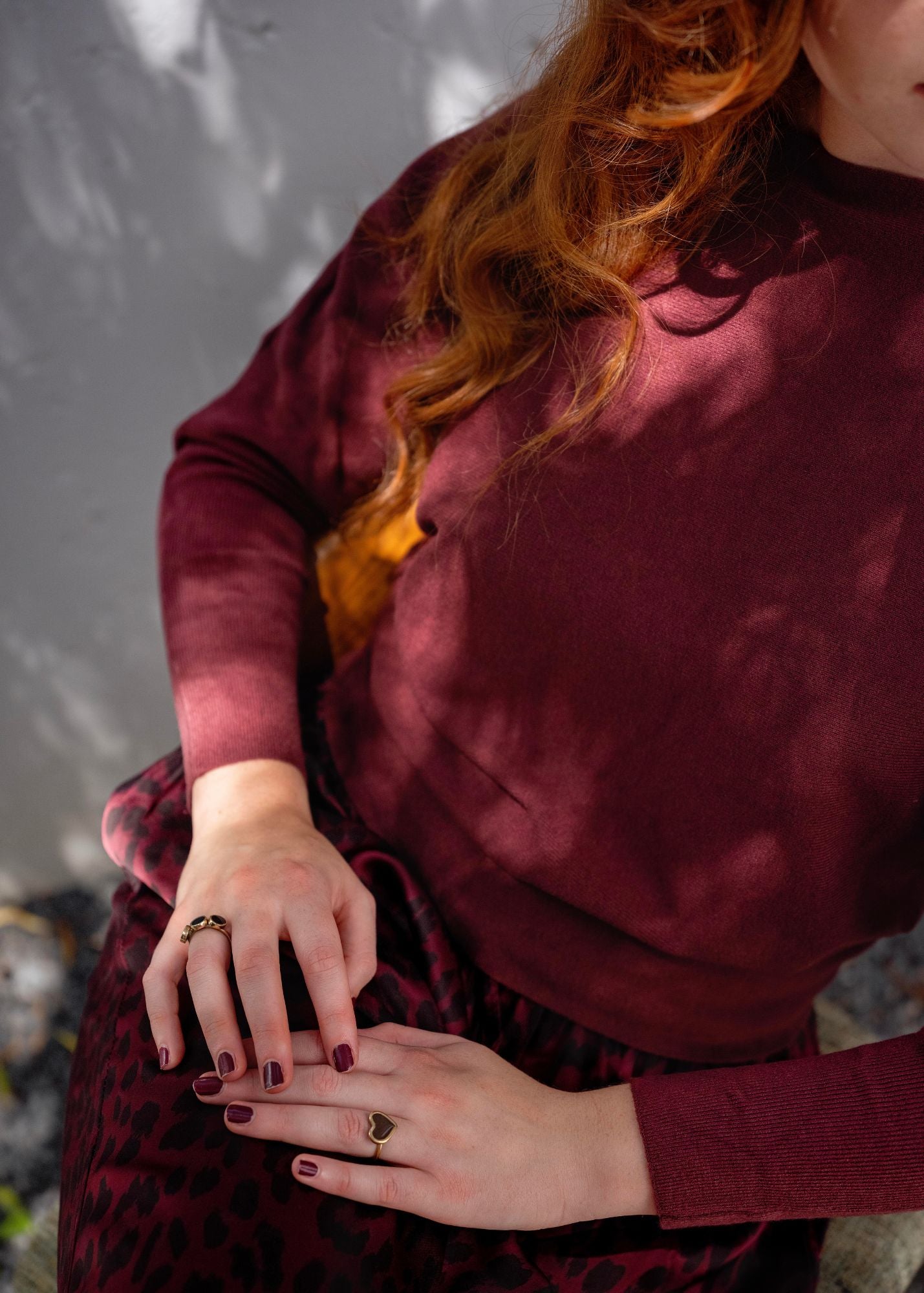 Scoop Neck Knit in Maroon