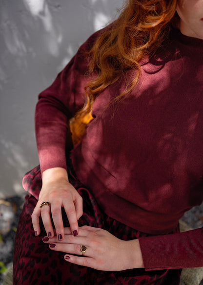 Scoop Neck Knit in Maroon