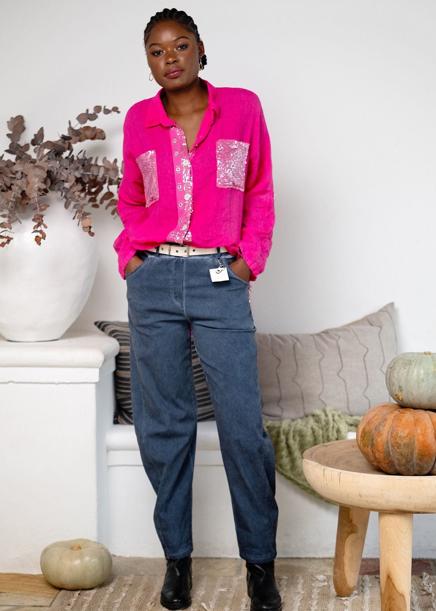 Bling Blouse in Fuchsia Pink