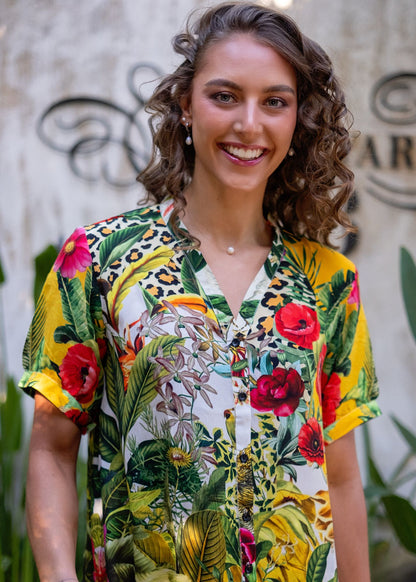 Maxine Dress in Colourful Jungle