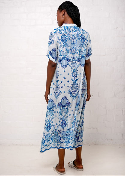 Maxine Dress in Blue Delft