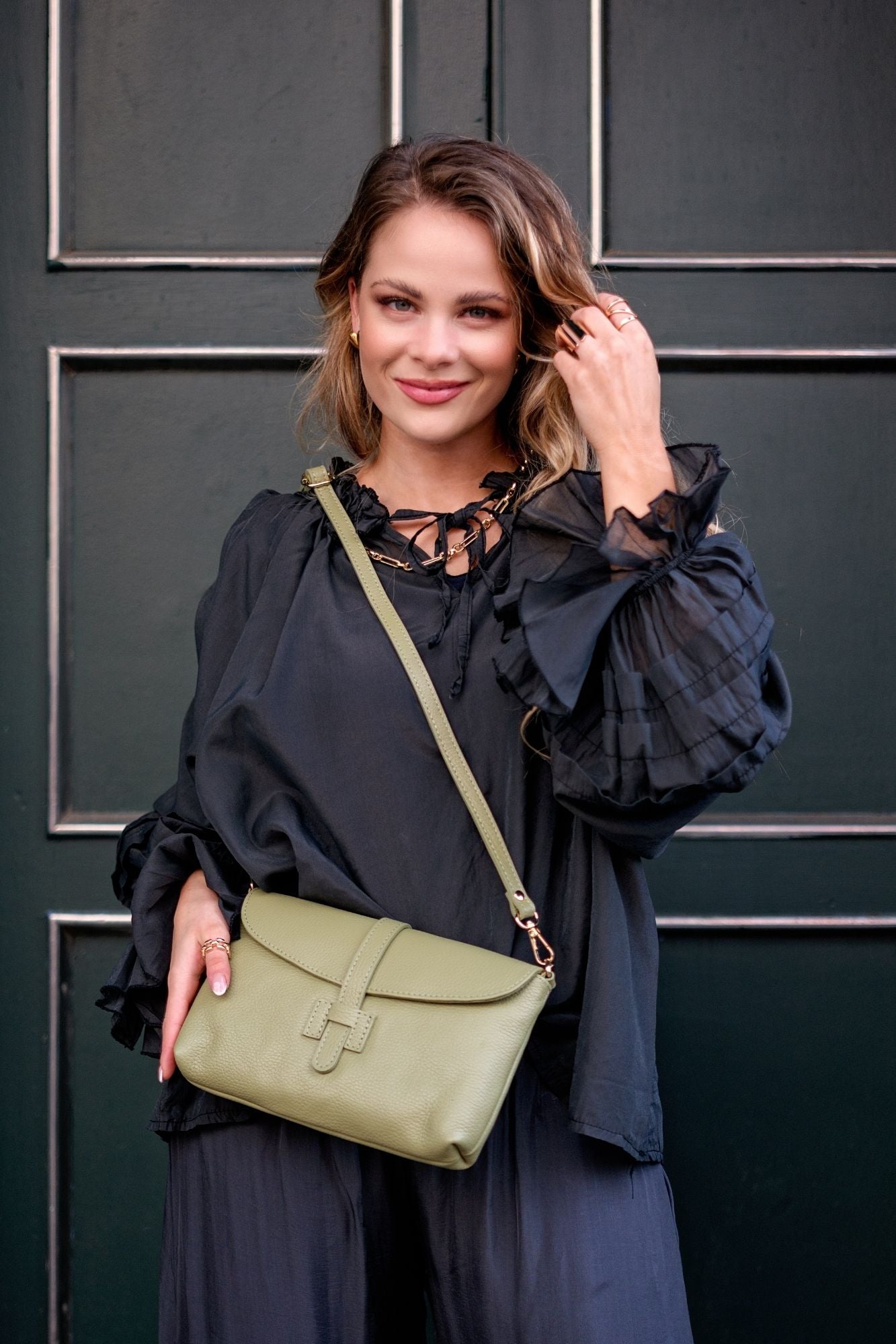 Capri Leather Crossbody Bag – Tuscan Olive