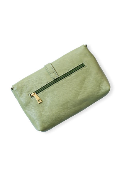Capri Leather Crossbody Bag – Sage