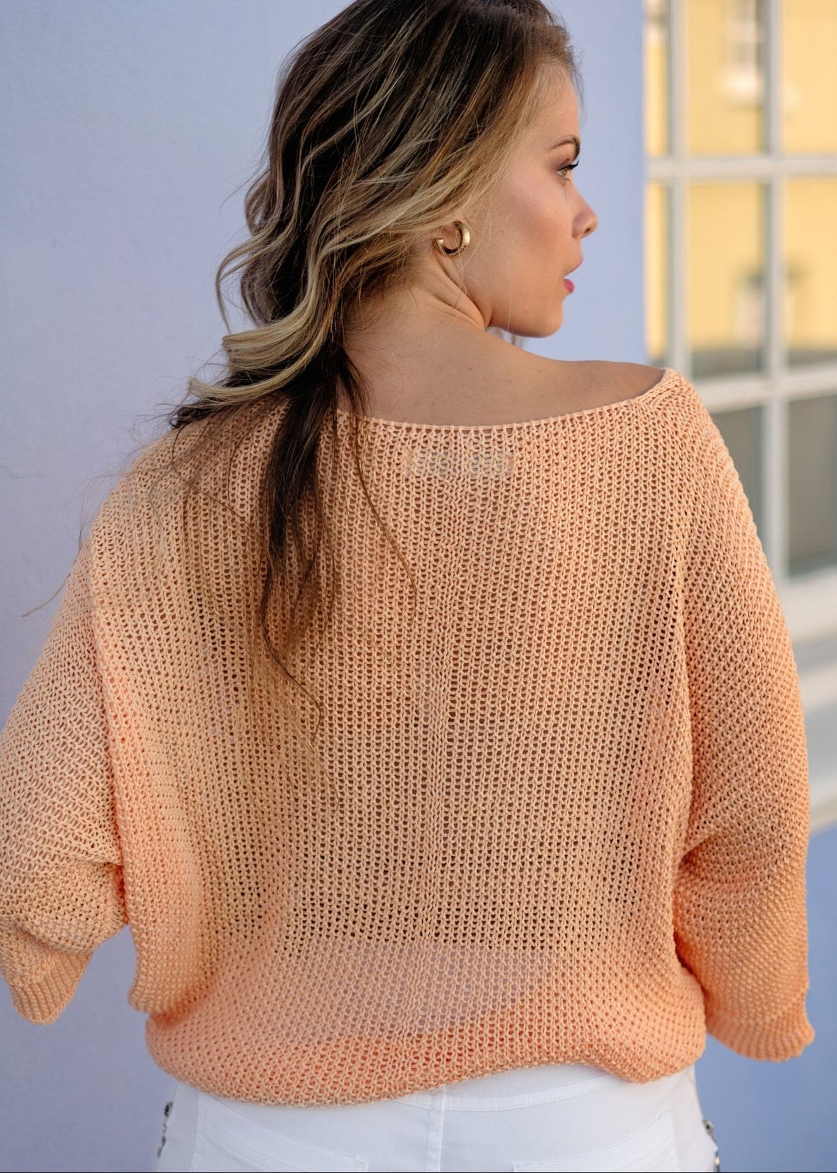 Riviera Summer Knit Top in Apricot