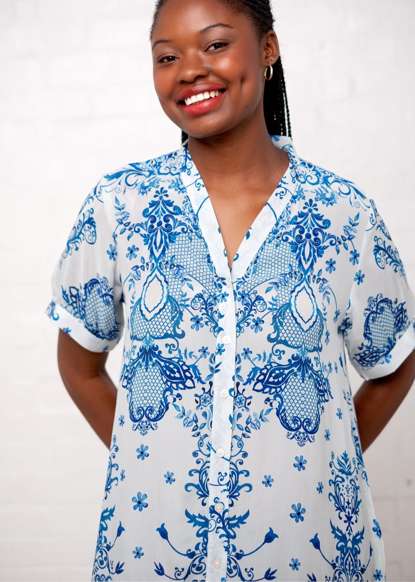 Maxine Dress in Blue Delft