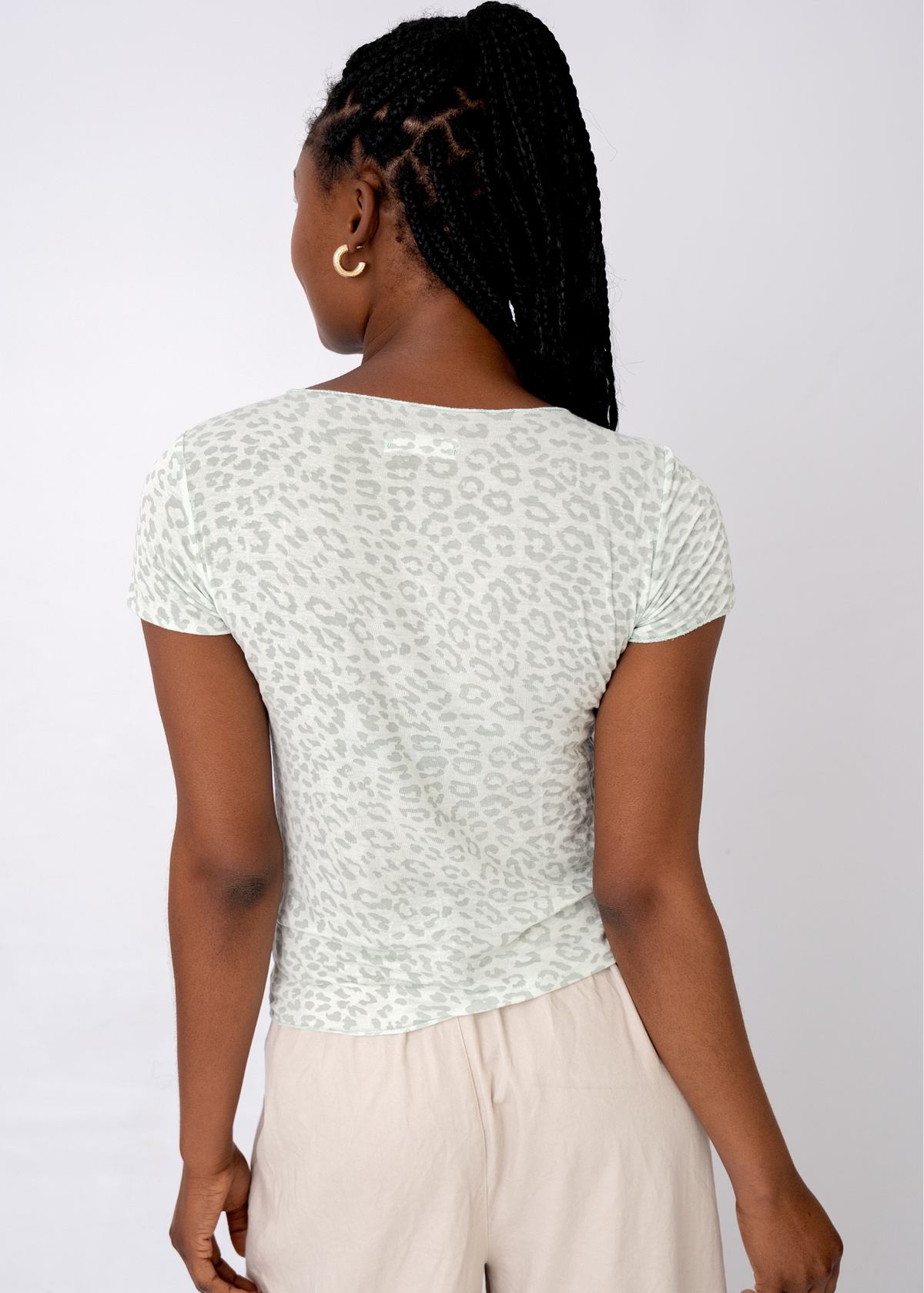 Lola Scoop Neck Shirt in Mint Safari