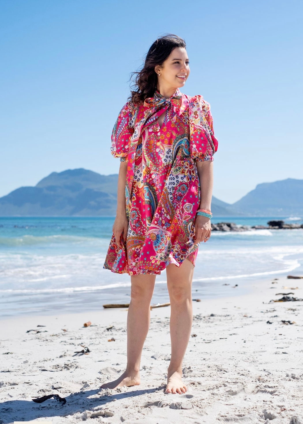 Barbie dress, Pink Bold Paisley