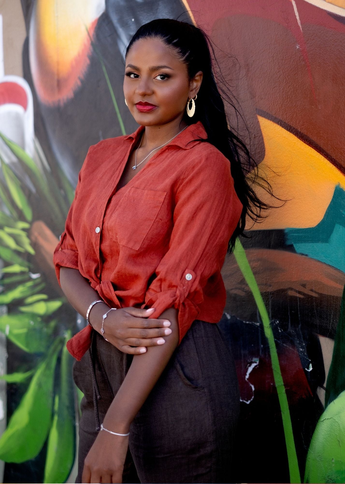 La Vita Linen Shirt -Terracotta