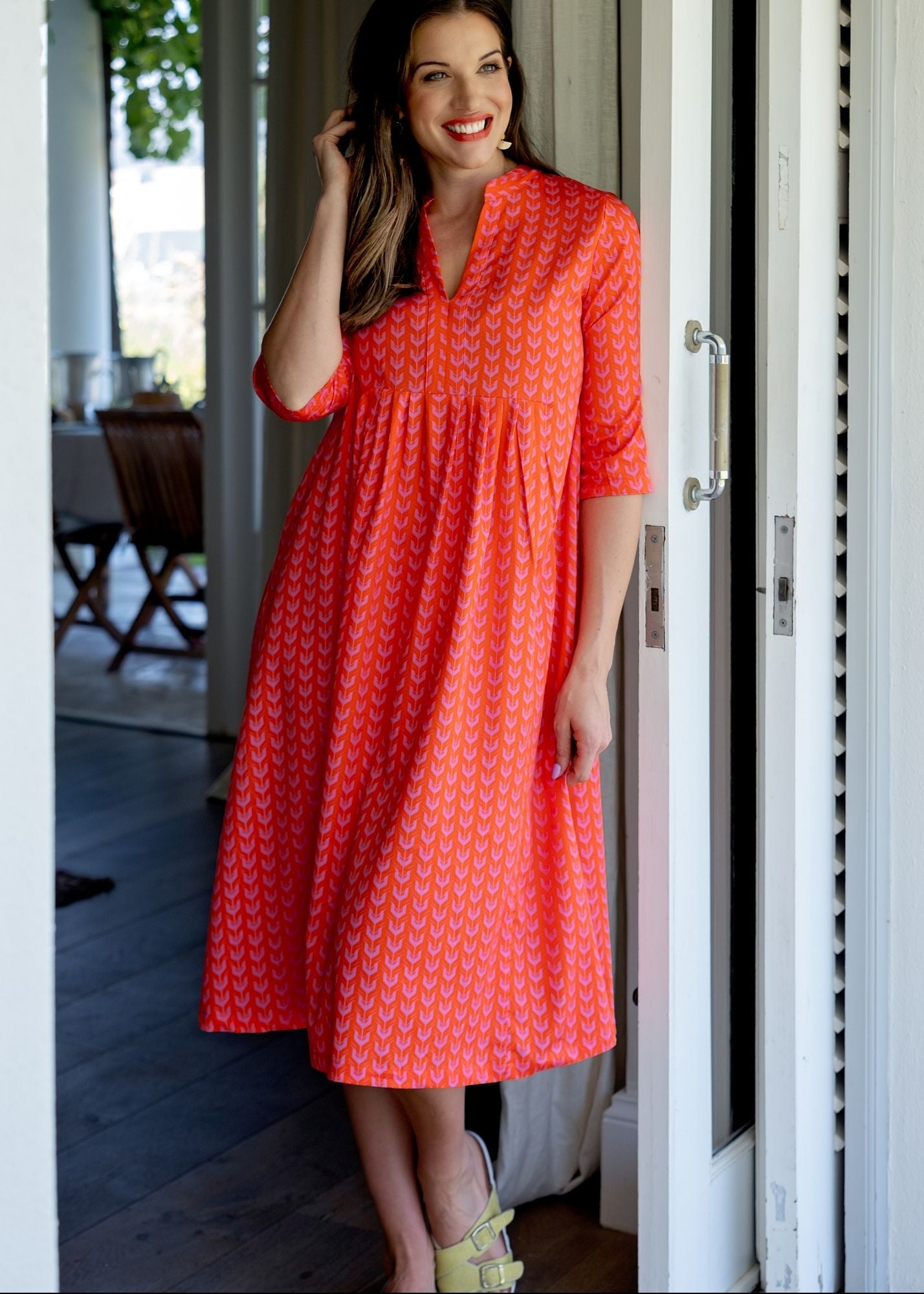 Lee-Ann pleated dress Long,  Naartjie and Pink