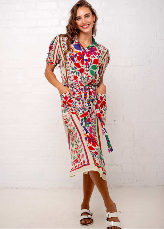 Viviena Dress in Dutch Floral Print
