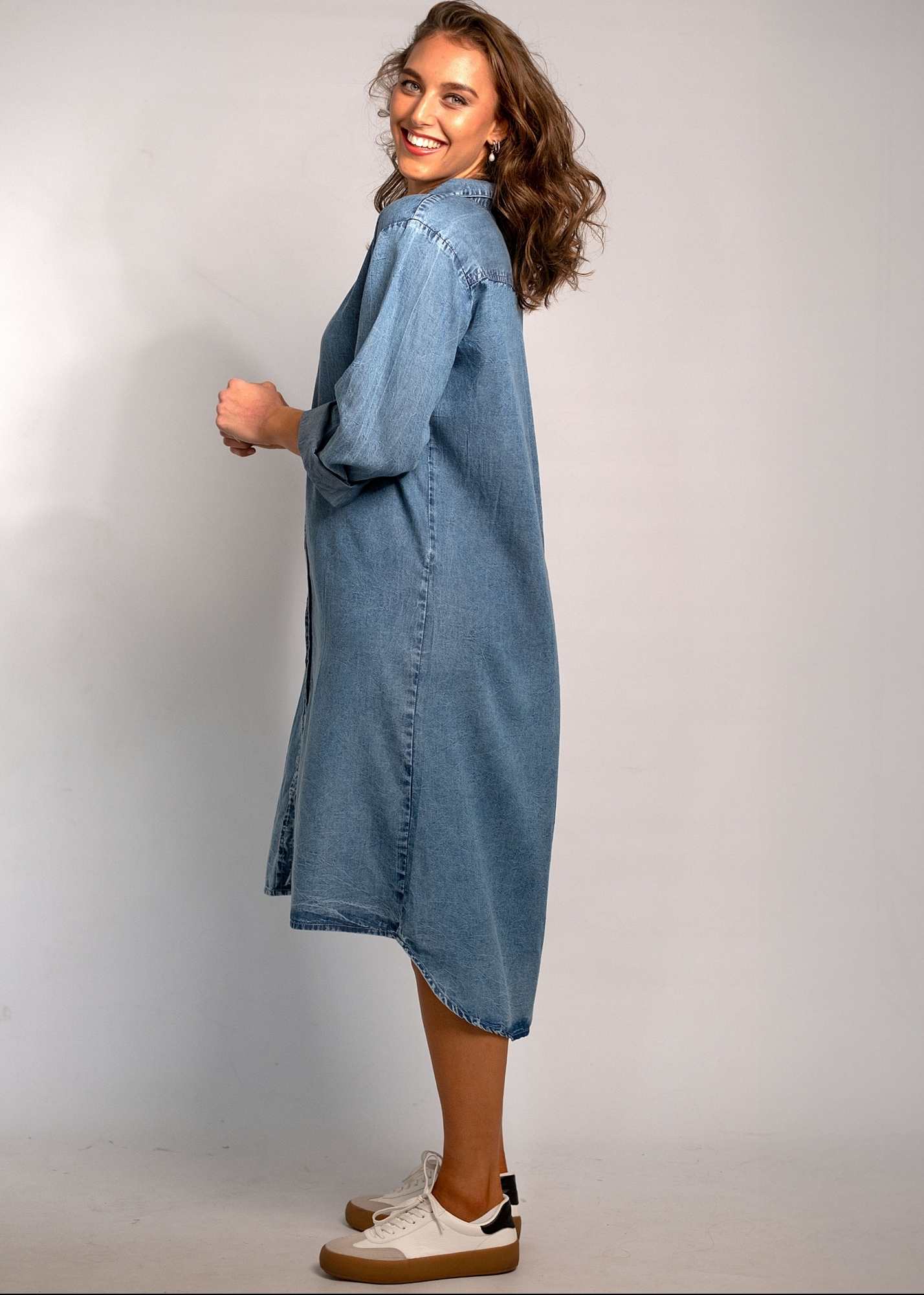 The Aurora Dress in Denim Blue