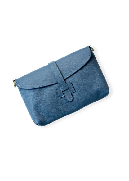 Capri Leather Crossbody Bag – Blue