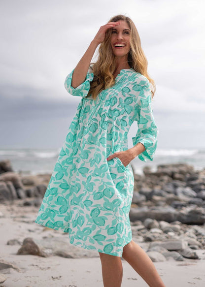 Manarola Dress in Turquoise