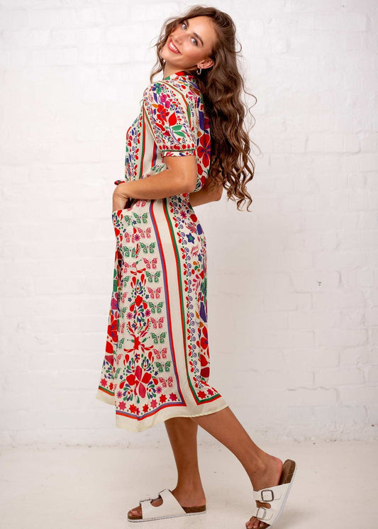 Viviena Dress in Dutch Floral Print