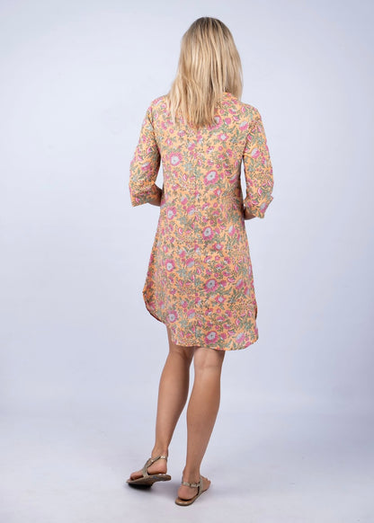 V-neck tunic, Soft orange floral
