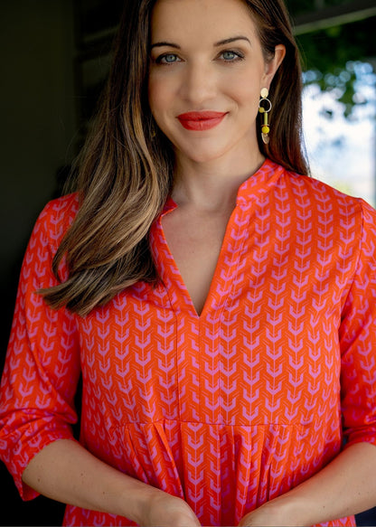 Lee-Ann pleated dress Long,  Naartjie and Pink