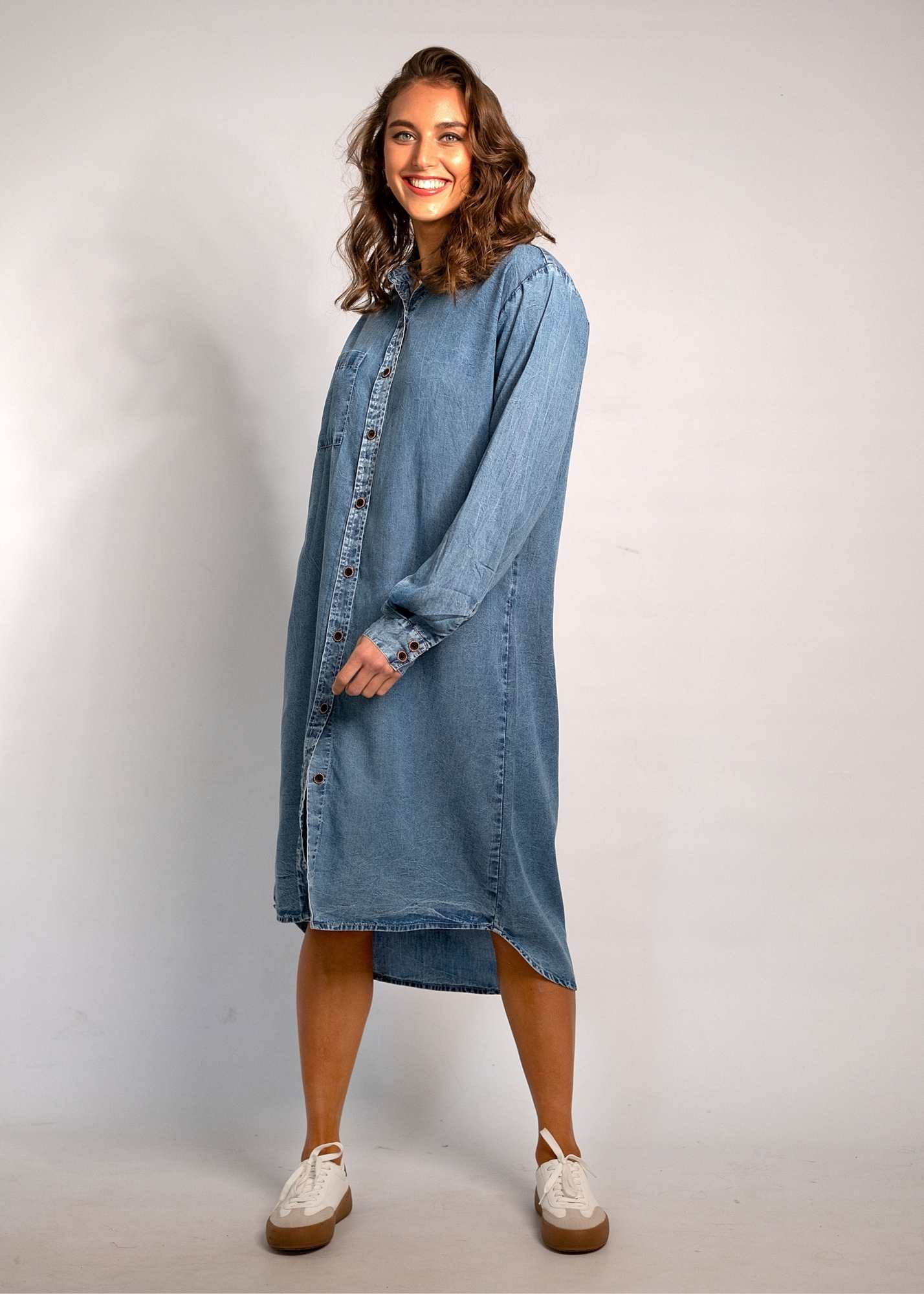 The Aurora Dress in Denim Blue