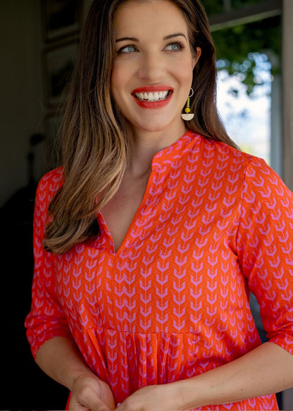 Lee-Ann pleated dress Long,  Naartjie and Pink