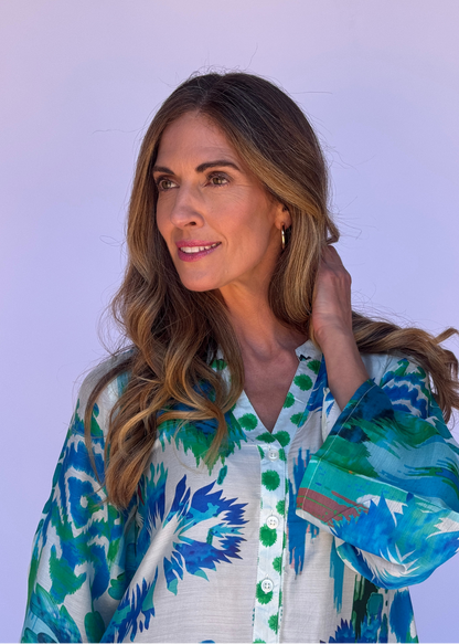 Amalfi Dress in Blue and Green